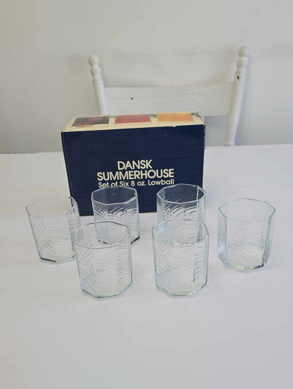 Vintage Dansk Set Of 6 Summerhouse 8 Oz Lowball Glasses Belgium